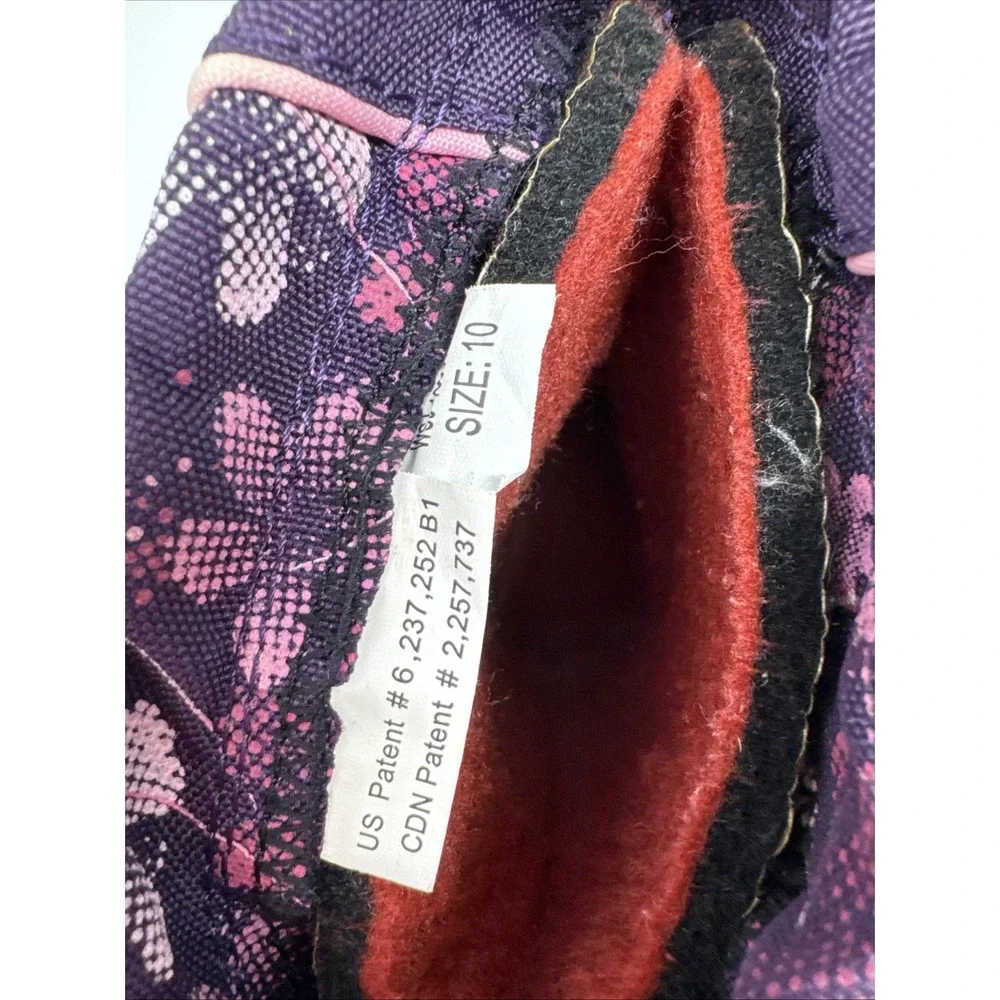 Kamik Snow Boots Winter Boots 10 Purple Pink Floral‎ Print Waterproof Warm Kids